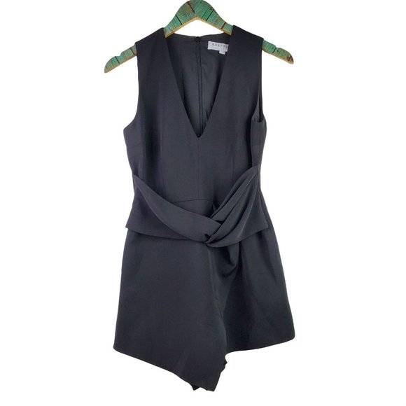 Keepsake Women's Faux Wrap Black Romper Sz Sm - Picture 1 of 8